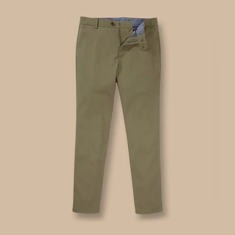 Charles‎ TYRWHITT extra slim fit Ultimate Non-Iron Chinos Olive Green 34x30 Nwt
